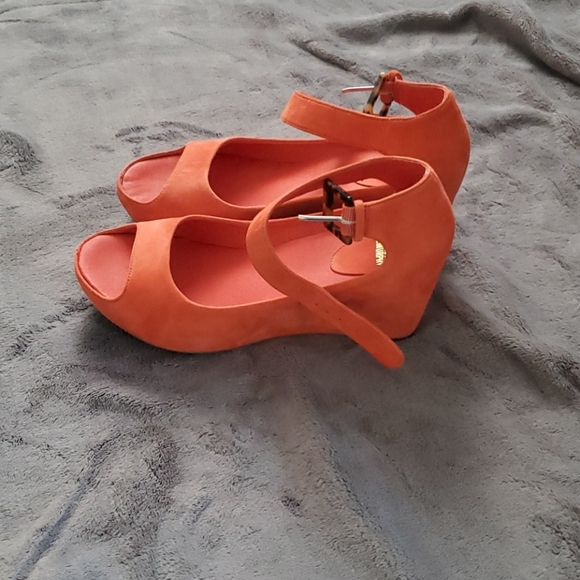 Johnston & Murphy Shoes - J&M wedge coral strappy shoe sz 8 never worn
